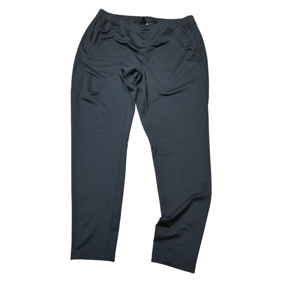 Brooks Track Pants Mens Large Gray Elastic Waist Zip Pocket Running 211365